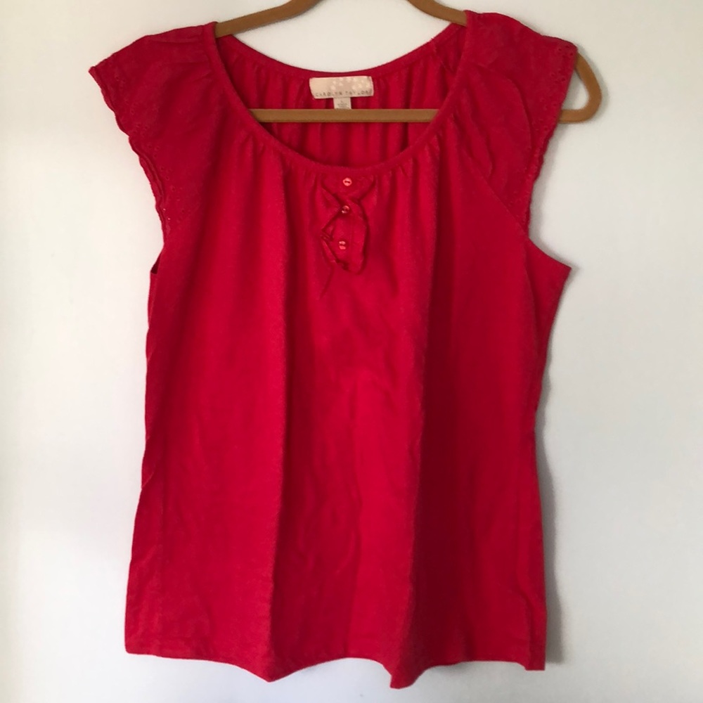 Woman’s shirt, L, Carolyn Taylor, red